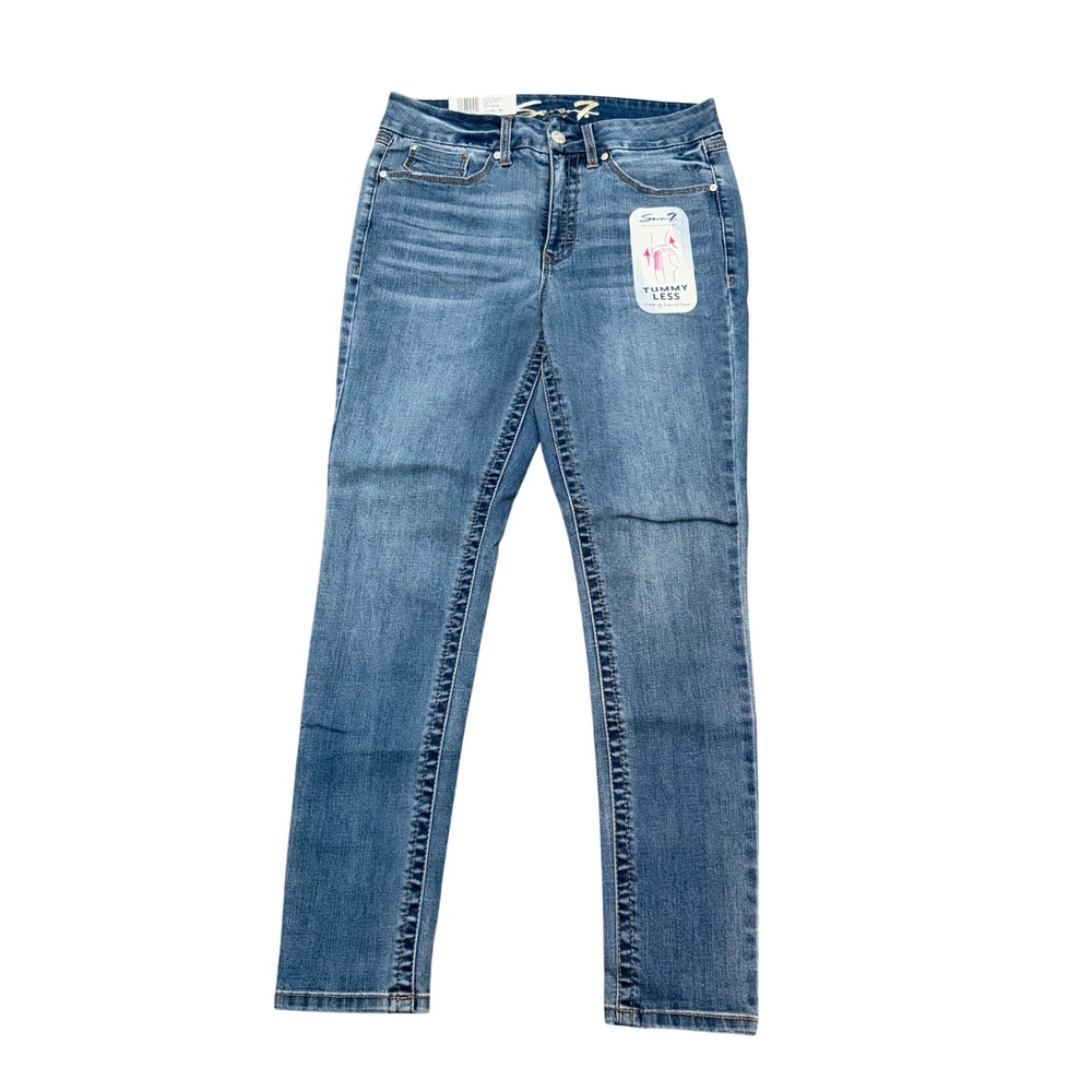 NWT Seven7 Tummy Less Slimming Control Panel Skinny Jeans Medium Wash Size 10